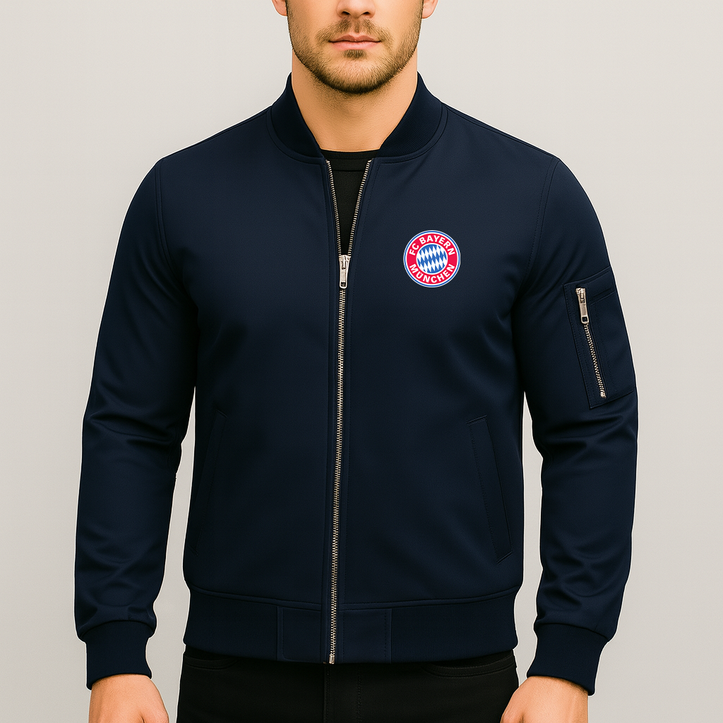 Men's F.C. Bayern Munchen Soccer Lightweight Bomber Jacket - Navy