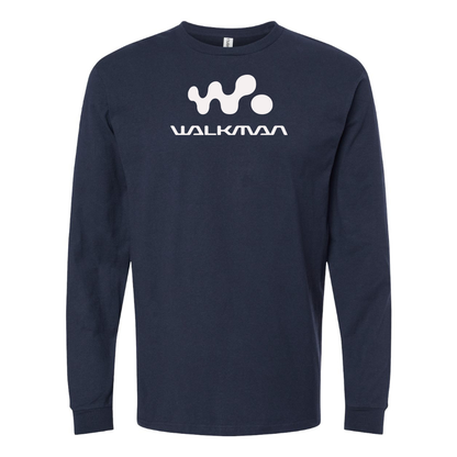 Men's Walkman Logo Cotton Long Sleeve T-Shirt