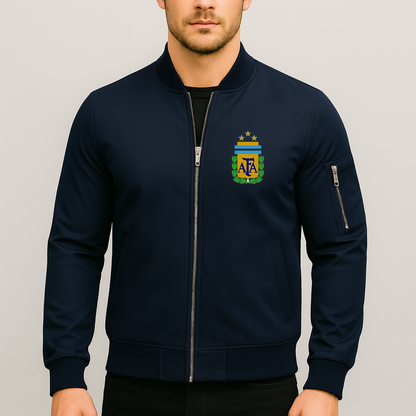 Men's Argentina National Soccer Team Lightweight Bomber Jacket - Navy