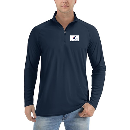 Men's K League Logo Lightweight Quarter-Zip Athletic Shirt Long Sleeve Performance Wear