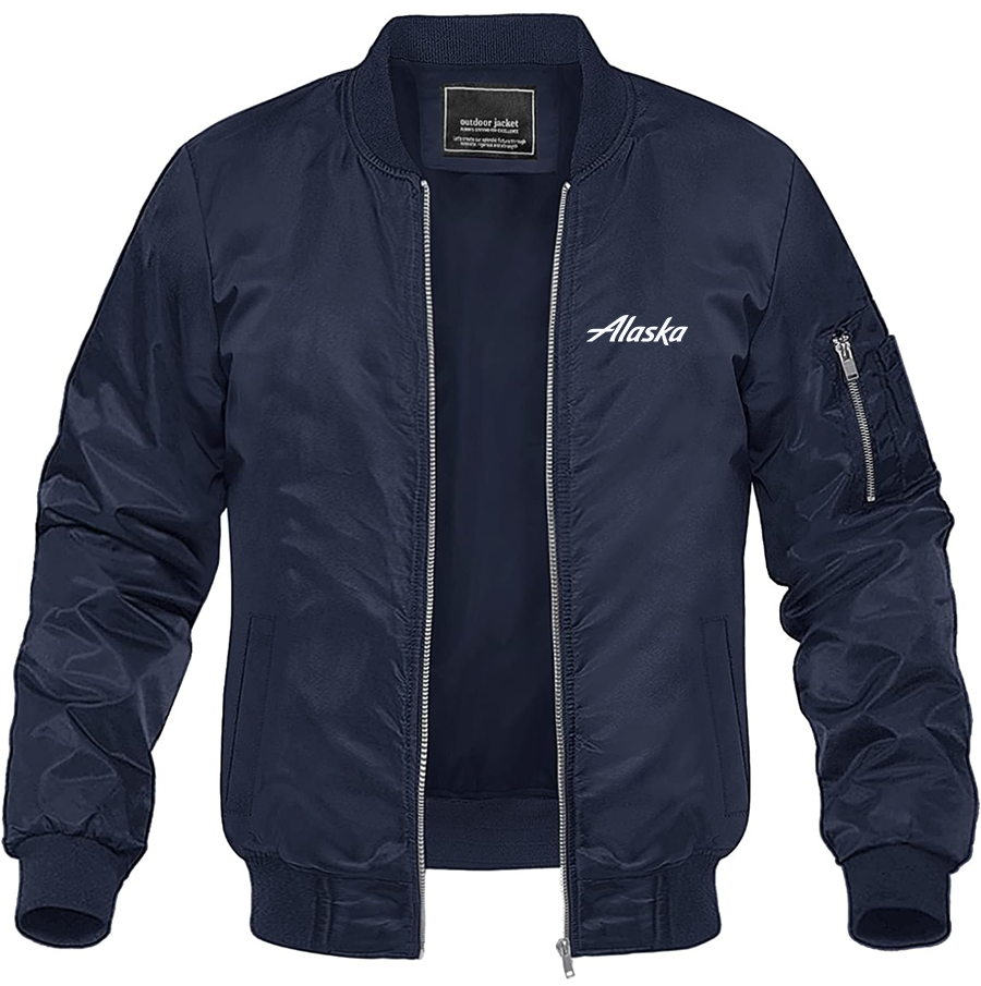 Men's Alaska Airline Lightweight Bomber Jacket - Navy