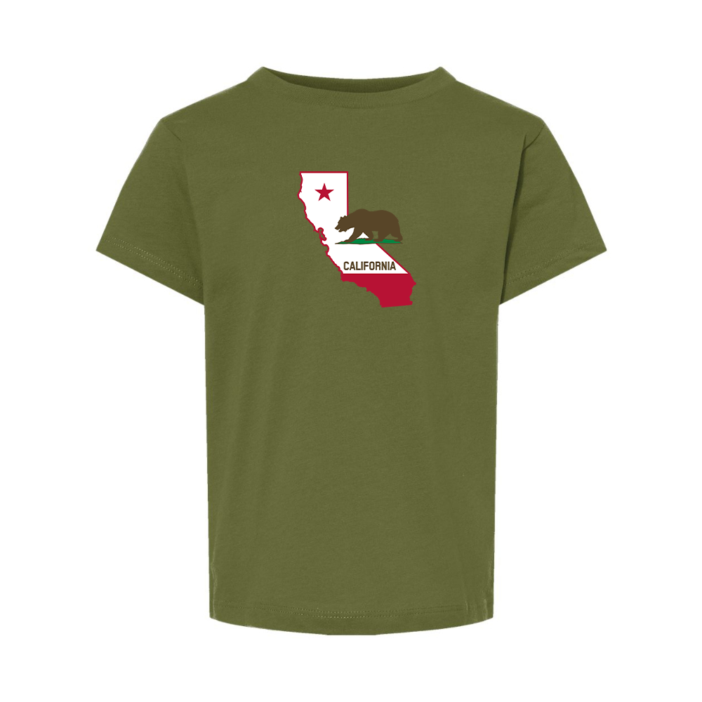 California Bear Map BELLA  CANVAS Toddler Jersey Tee