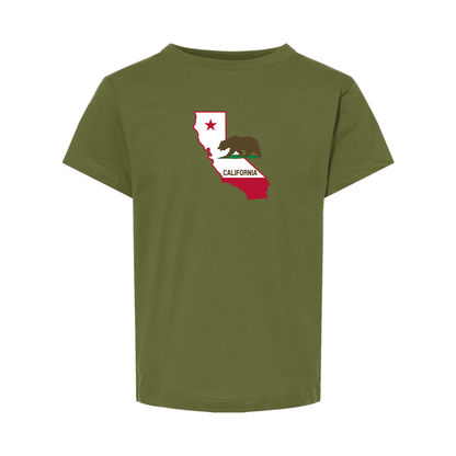 California Bear Map BELLA  CANVAS Toddler Jersey Tee