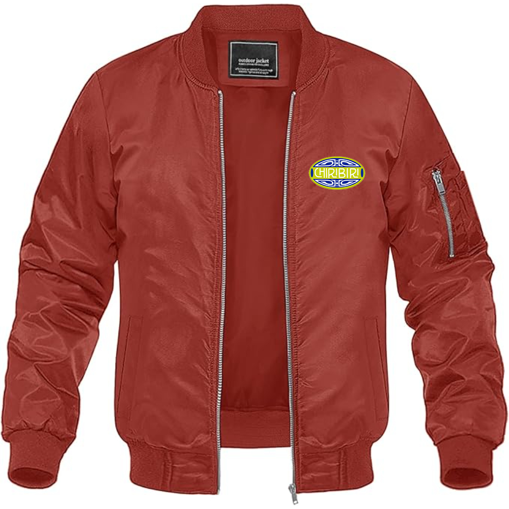 Men's Chiribiri Logo Lightweight Bomber Jacket Windbreaker Softshell Varsity Jacket Coat