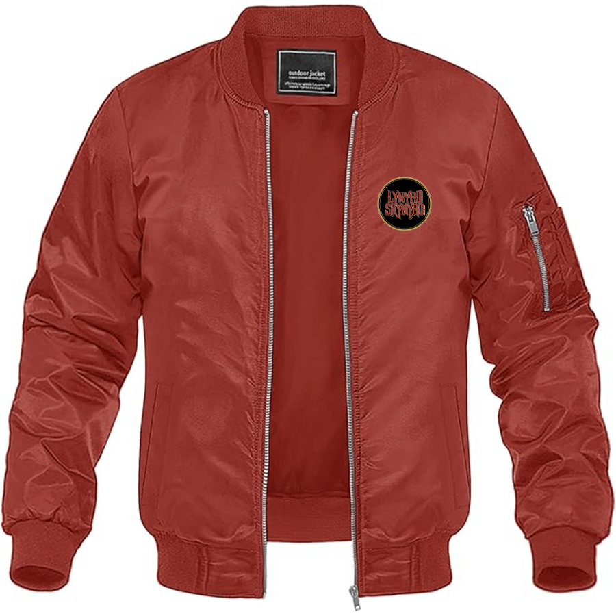Men's Lynyrd Skynyrd Logo Lightweight Bomber Jacket Windbreaker Softshell Varsity Jacket Coat