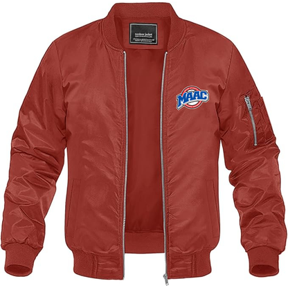 Men's Metro Atlantic Athletic Conference Logo Lightweight Bomber Jacket Windbreaker Softshell Varsity Jacket Coat