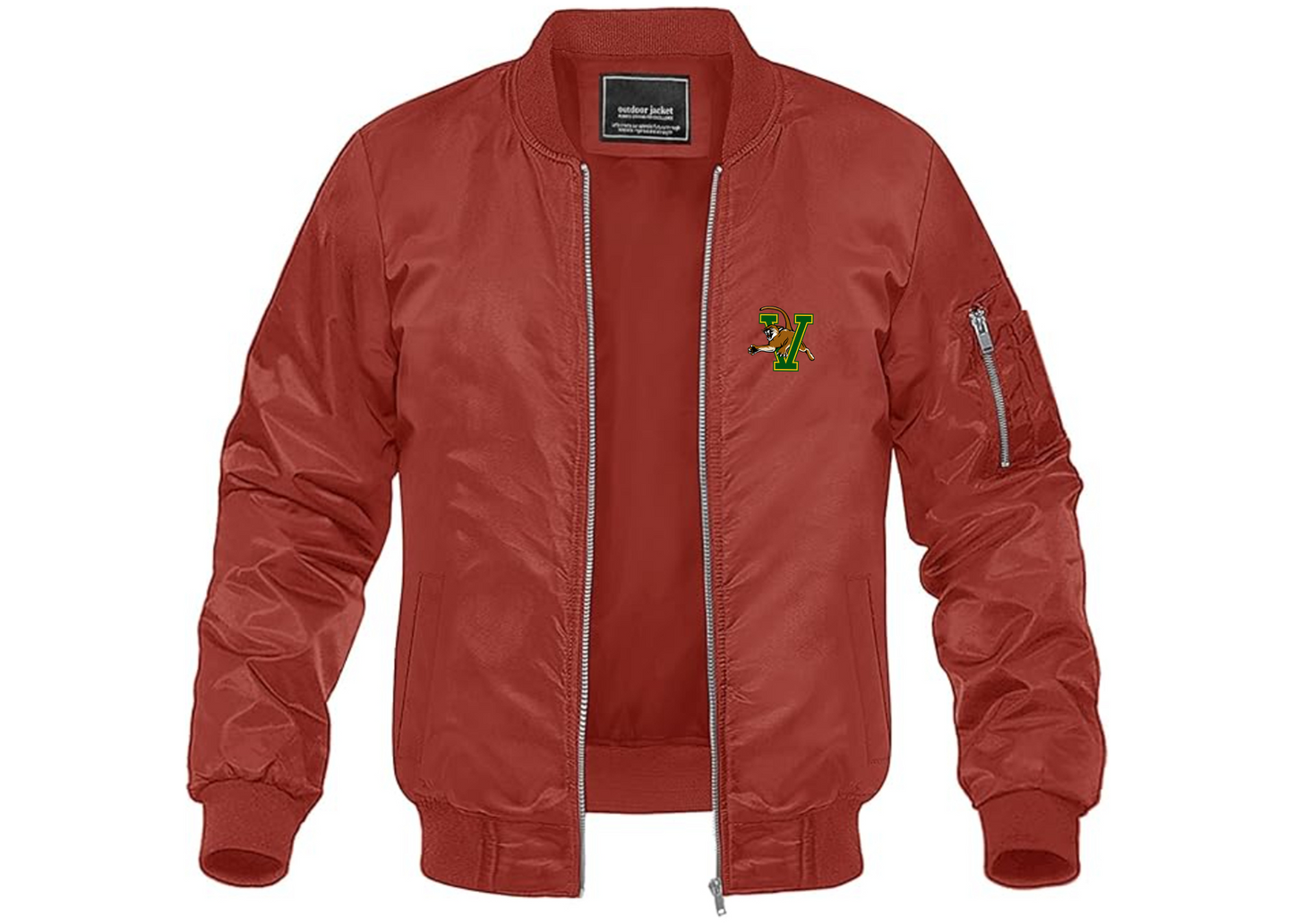 Men's Vermont Catamounts Lightweight Bomber Jacket Windbreaker Softshell Varsity Jacket Coat