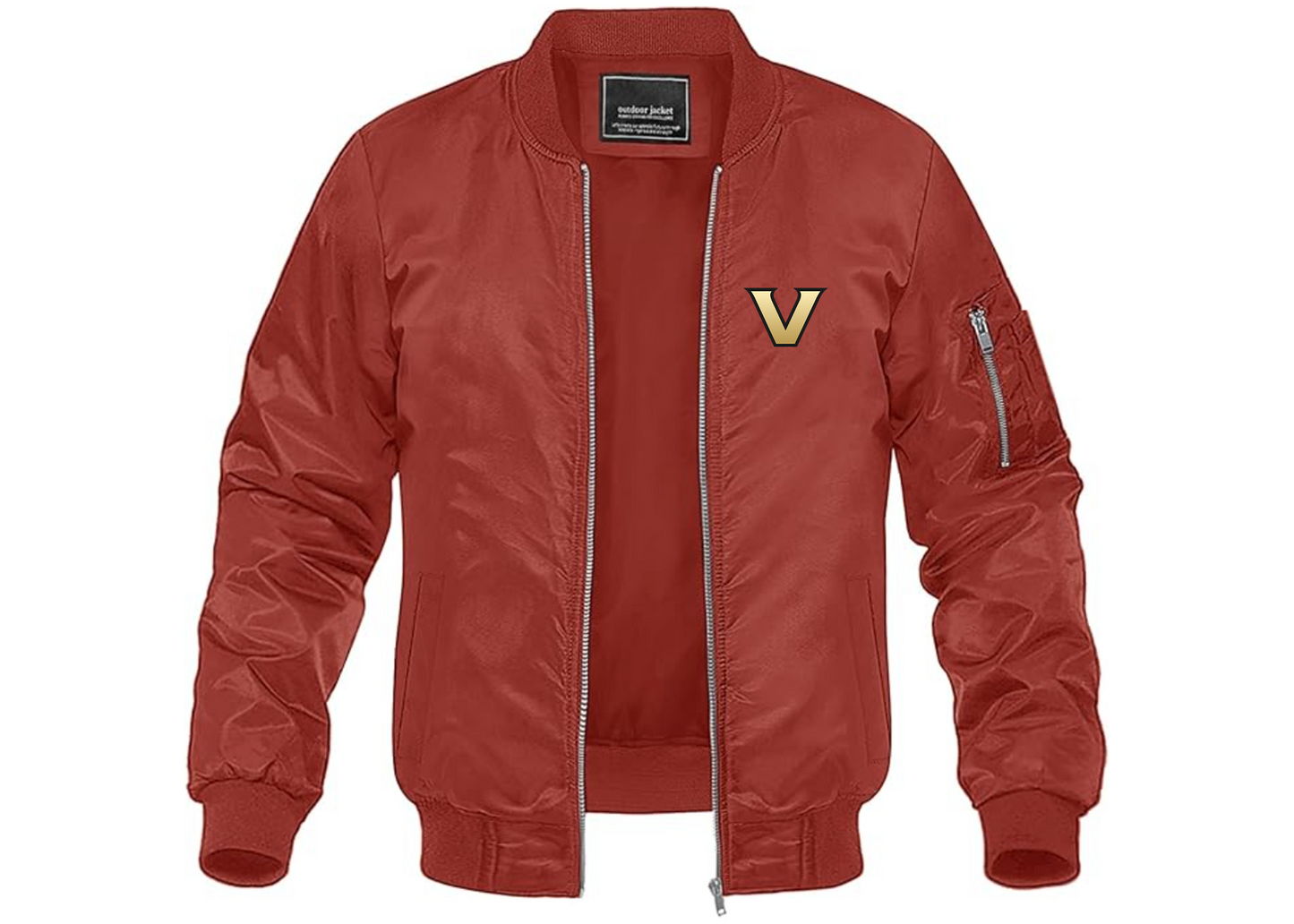 Men's Vanderbilt Commodores Lightweight Bomber Jacket Windbreaker Softshell Varsity Jacket Coat