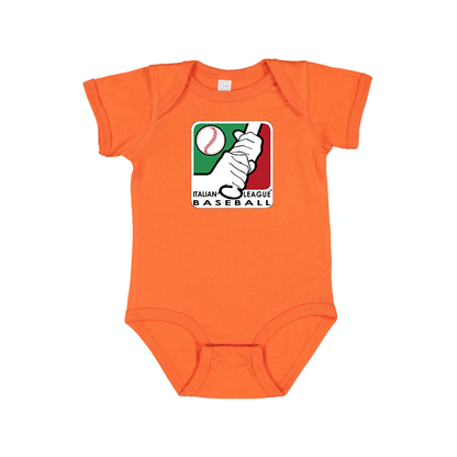 Italian Baseball League  Logo Baby Onesie Romper