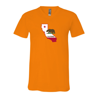 California Bear Map  BELLA  CANVAS - Jersey V-Neck T-Shirt