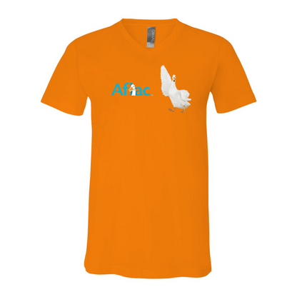 Aflac Logo and Duck BELLA  CANVAS - Jersey V-Neck T-Shirt