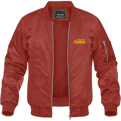 Men's Honey Nut Cheerios Logo Lightweight Bomber Jacket Windbreaker Softshell Varsity Jacket Coat