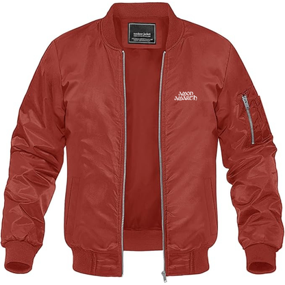 Men's Amon Amarth Logo Lightweight Bomber Jacket Windbreaker Softshell Varsity Jacket Coat