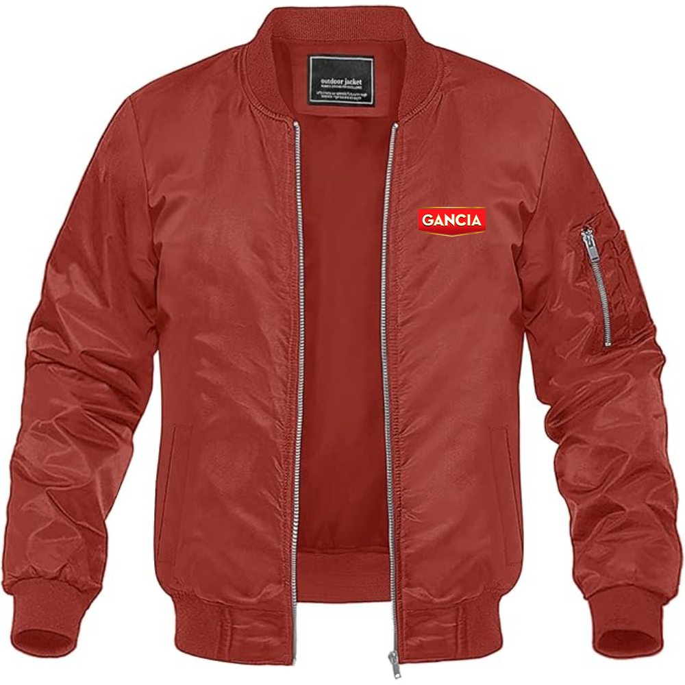 Men's Gancia Logo Lightweight Bomber Jacket Windbreaker Softshell Varsity Jacket Coat