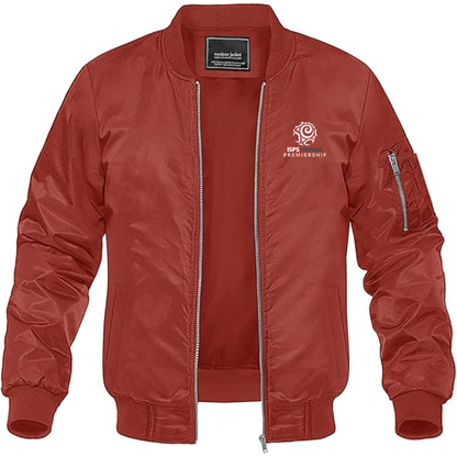Men's  ISPS Handa Premiership  Logo Lightweight Bomber Jacket Windbreaker Softshell Varsity Jacket Coat