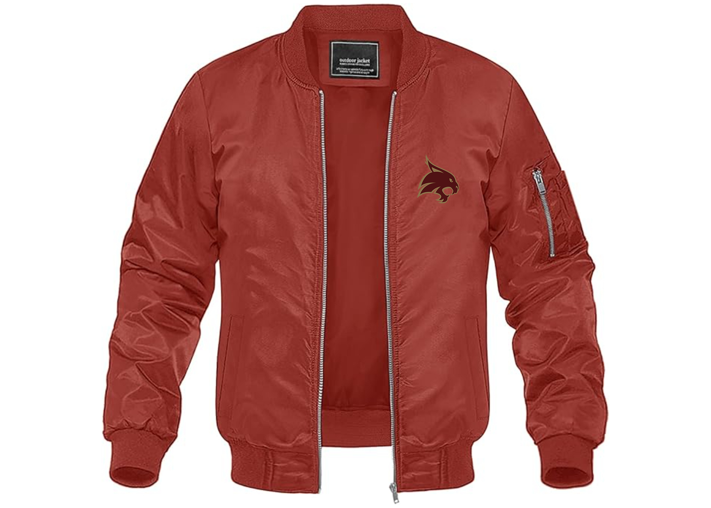 Men's Texas State Bobcats Lightweight Bomber Jacket Windbreaker Softshell Varsity Jacket Coat