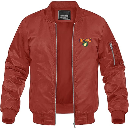 Men's Boise Hawks Logo Lightweight Bomber Jacket Windbreaker Softshell Varsity Jacket Coat