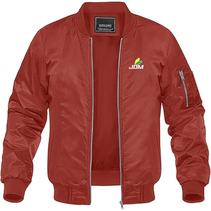 Men's JDM Logo Lightweight Bomber Jacket Windbreaker Softshell Varsity Jacket Coat