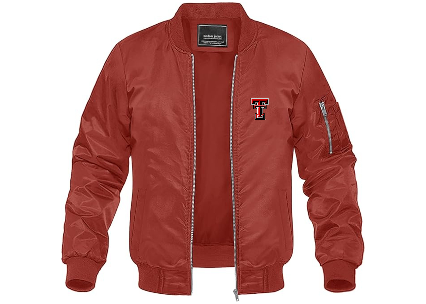 Men's Texas Tech Red Raiders Lightweight Bomber Jacket Windbreaker Softshell Varsity Jacket Coat