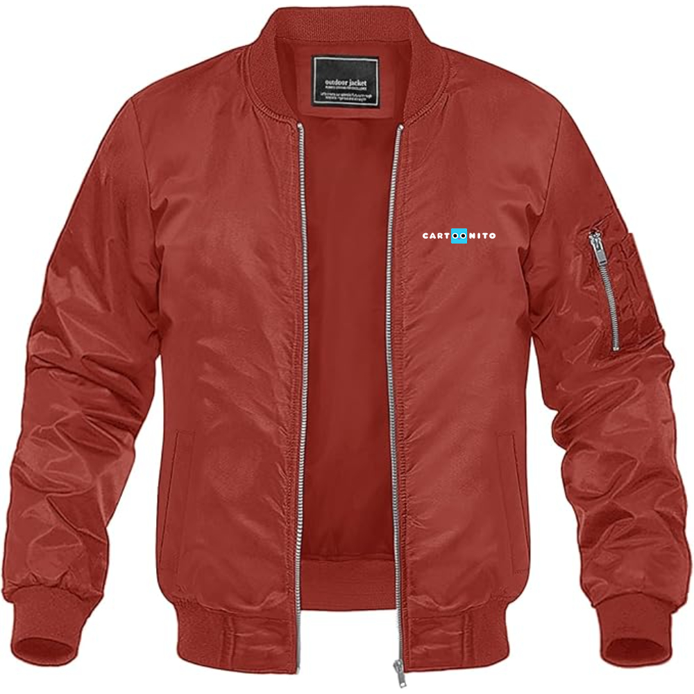 Men's Cartoonito Logo Lightweight Bomber Jacket Windbreaker Softshell Varsity Jacket Coat