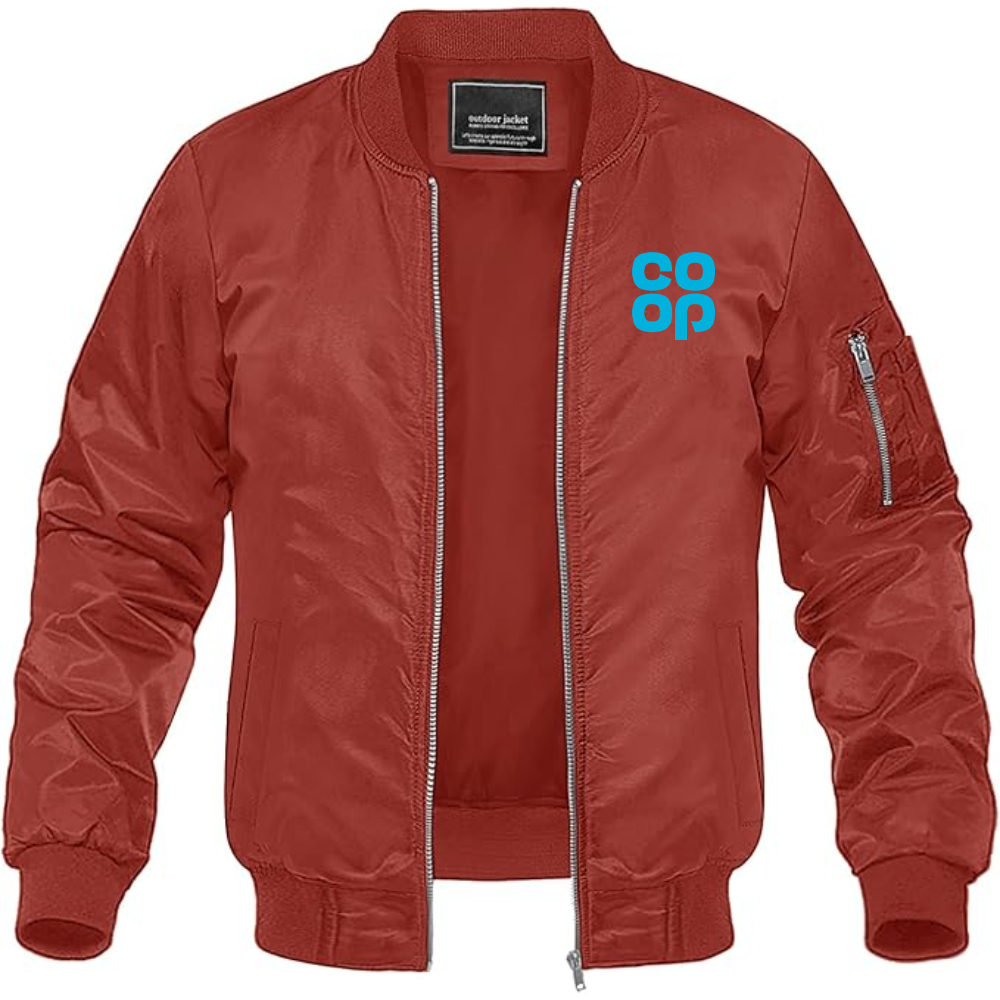 Men's CoOp Lightweight Bomber Jacket Windbreaker Softshell Varsity Jacket Coat