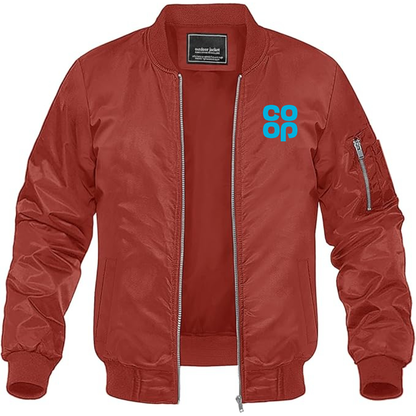 Men's CoOp Lightweight Bomber Jacket Windbreaker Softshell Varsity Jacket Coat