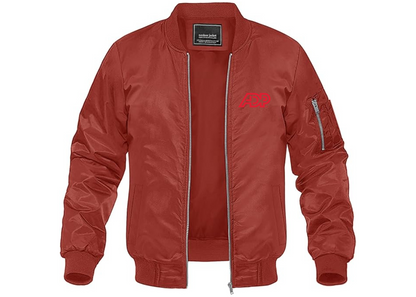 Men's ADP Logo Lightweight Bomber Jacket Windbreaker Softshell Varsity Jacket Coat