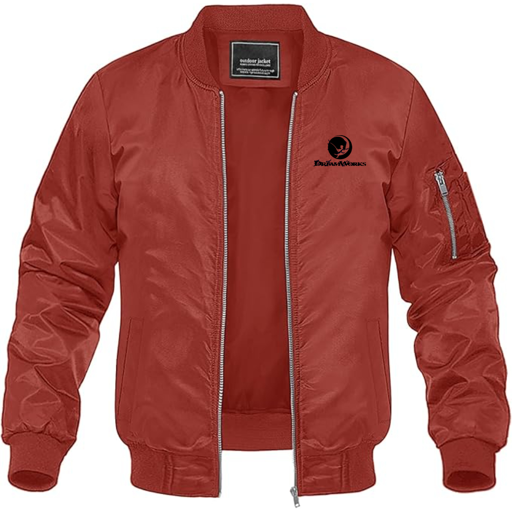 Men's  Dreamworks  Lightweight Bomber Jacket Windbreaker Softshell Varsity Jacket Coat