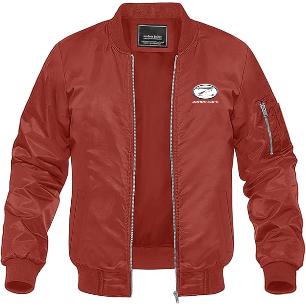 Men's Zenos Cars Logo Lightweight Bomber Jacket Windbreaker Softshell Varsity Jacket Coat