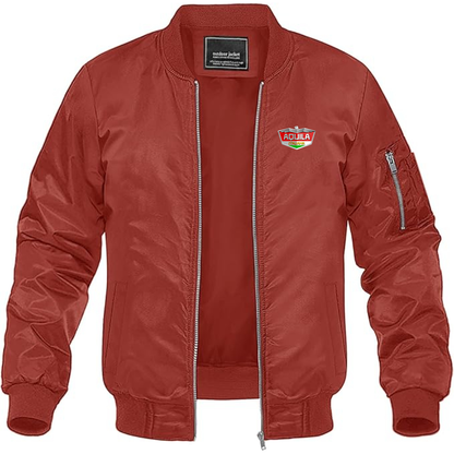 Men's  Aquila Italiana  Logo Lightweight Bomber Jacket Windbreaker Softshell Varsity Jacket Coat