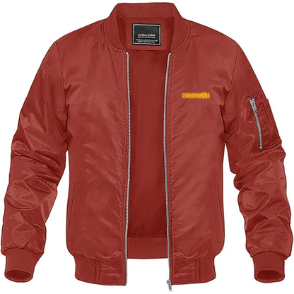 Men's Chainsaw Man Logo Lightweight Bomber Jacket Windbreaker Softshell Varsity Jacket Coat