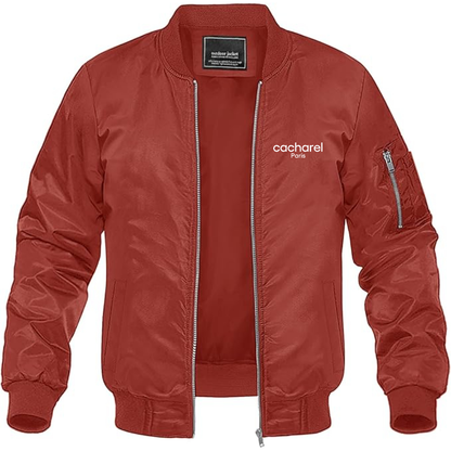 Men's Cacharel Logo Lightweight Bomber Jacket Windbreaker Softshell Varsity Jacket Coat