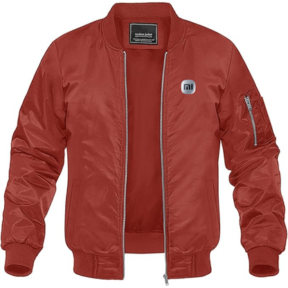 Men's Xiaomi SU7 Logo Lightweight Bomber Jacket Windbreaker Softshell Varsity Jacket Coat