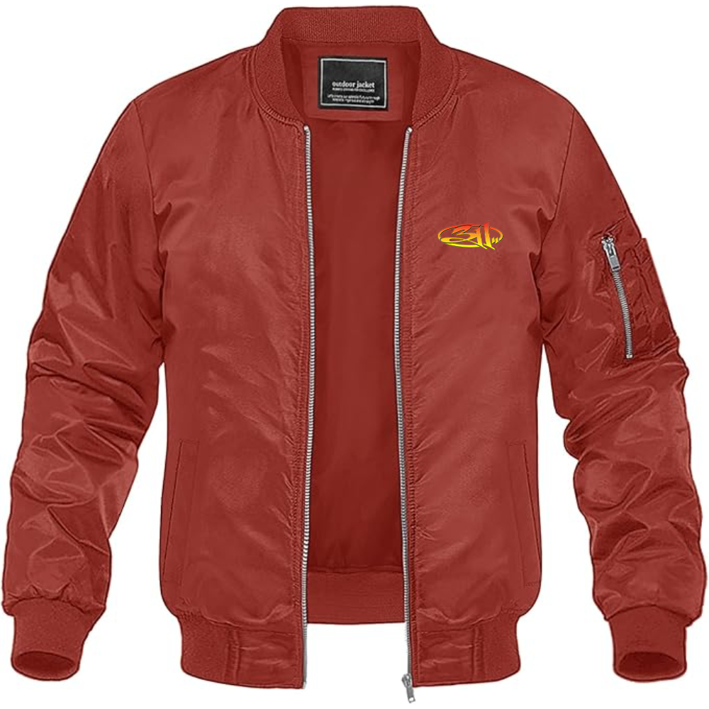 Men's 311 Logo Lightweight Bomber Jacket Windbreaker Softshell Varsity Jacket Coat