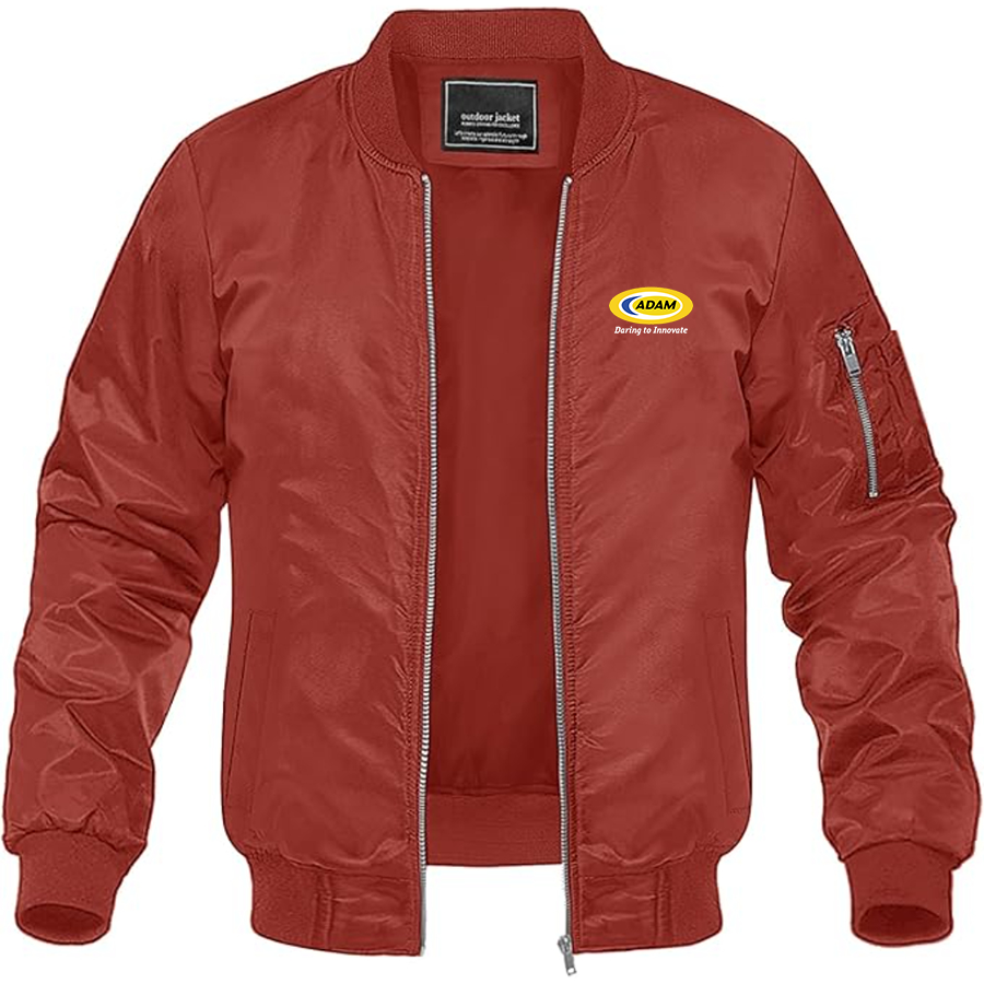 Men's Adam Motors Logo Lightweight Bomber Jacket Windbreaker Softshell Varsity Jacket Coat