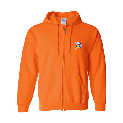 Men's San Jose State Spartans Logo Gildan  Heavy Blend Full Zip Hooded Sweatshirt