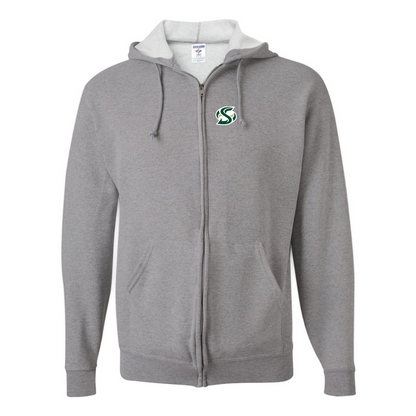 Men's Sacramento State Hornets Logo  JERZEES NuBlend Full-Zip Hooded Sweatshirt