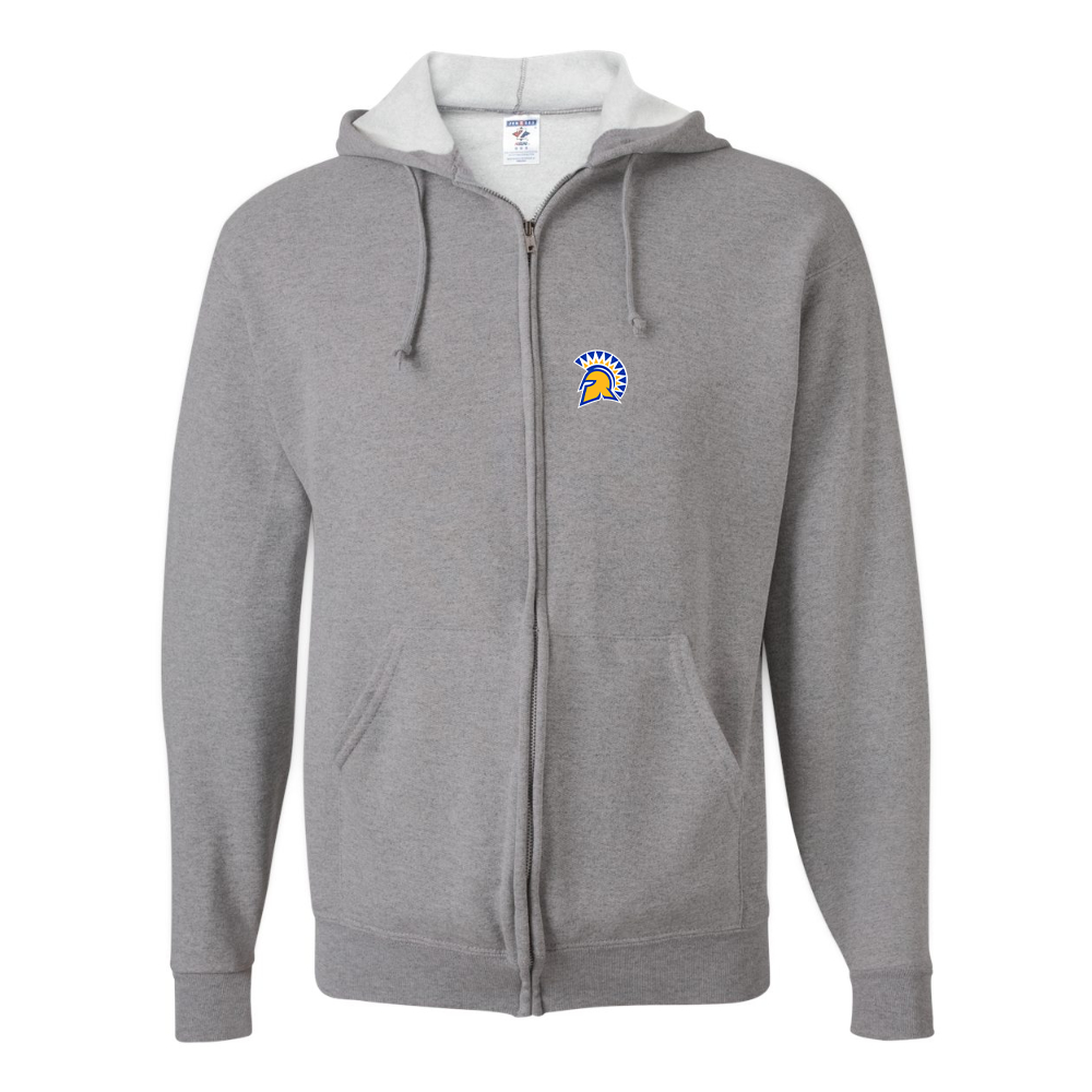 Men's San Jose State Spartans Logo JERZEES NuBlend Full-Zip Hooded Sweatshirt