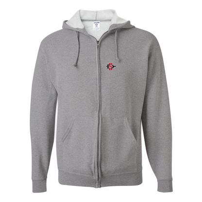 Men's San Diego State Aztecs Logo JERZEES NuBlend Full-Zip Hooded Sweatshirt