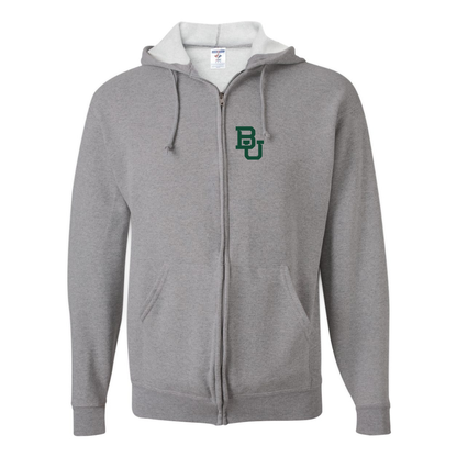 Men's  Baylor Bears JERZEES NuBlend Full-Zip Hooded Sweatshirt