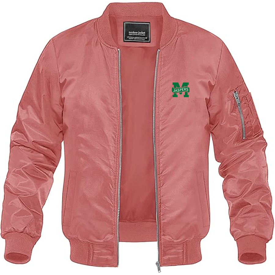 Men's Manhattan Jaspers Logo Lightweight Bomber Jacket Windbreaker Softshell Varsity Jacket Coat