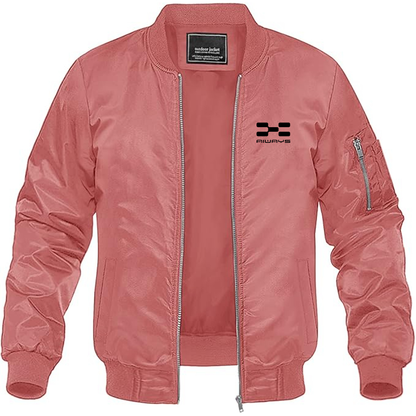 Men's  Aiways Logo Lightweight Bomber Jacket Windbreaker Softshell Varsity Jacket Coat