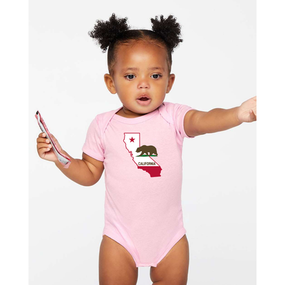 California Bear Map Rabbit Skins Infant Baby Rib Bodysuit