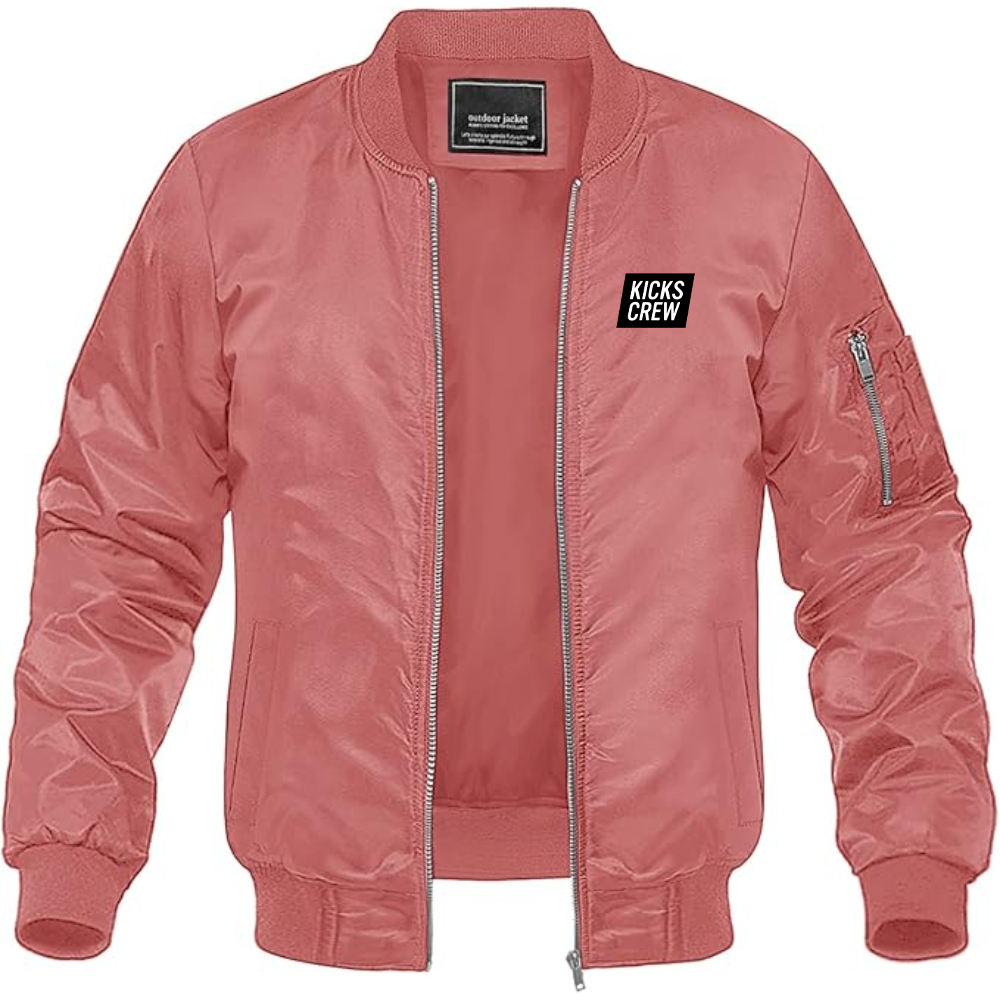 Men's  Kickscrew Logo Lightweight Bomber Jacket Windbreaker Softshell Varsity Jacket Coat