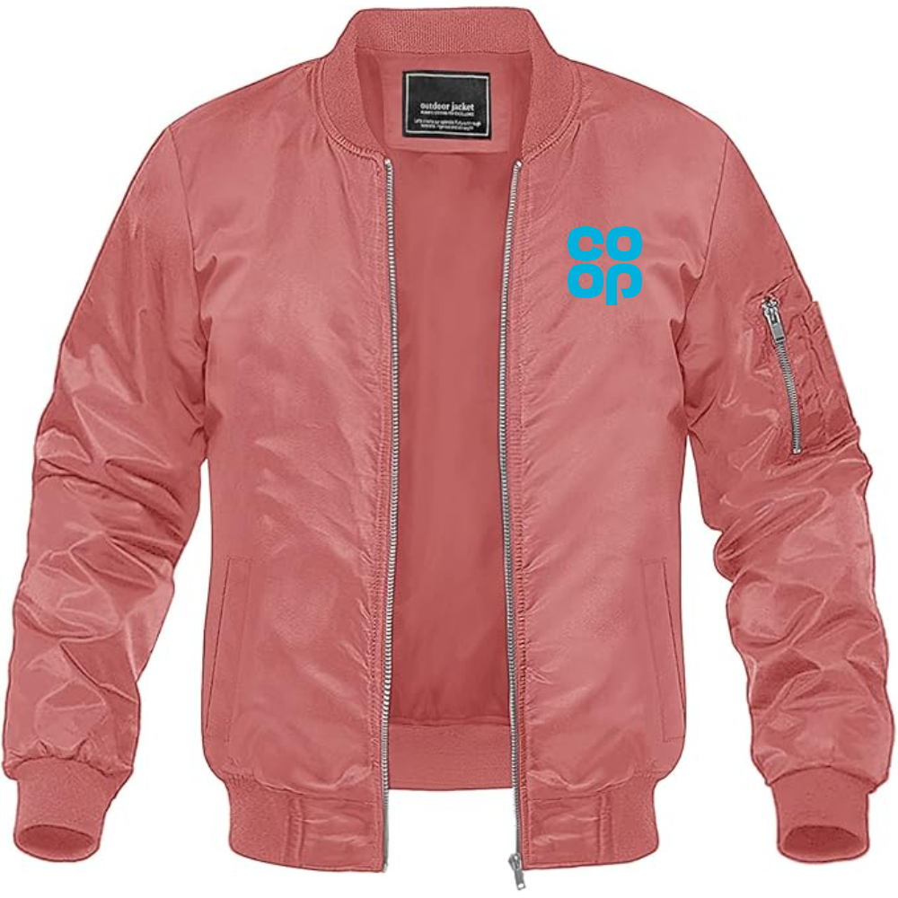 Men's CoOp Lightweight Bomber Jacket Windbreaker Softshell Varsity Jacket Coat