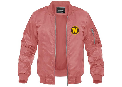 Men's Western Michigan Broncos Lightweight Bomber Jacket Windbreaker Softshell Varsity Jacket Coat