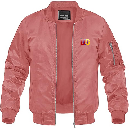Men's MS DOS Logo Lightweight Bomber Jacket Windbreaker Softshell Varsity Jacket Coat