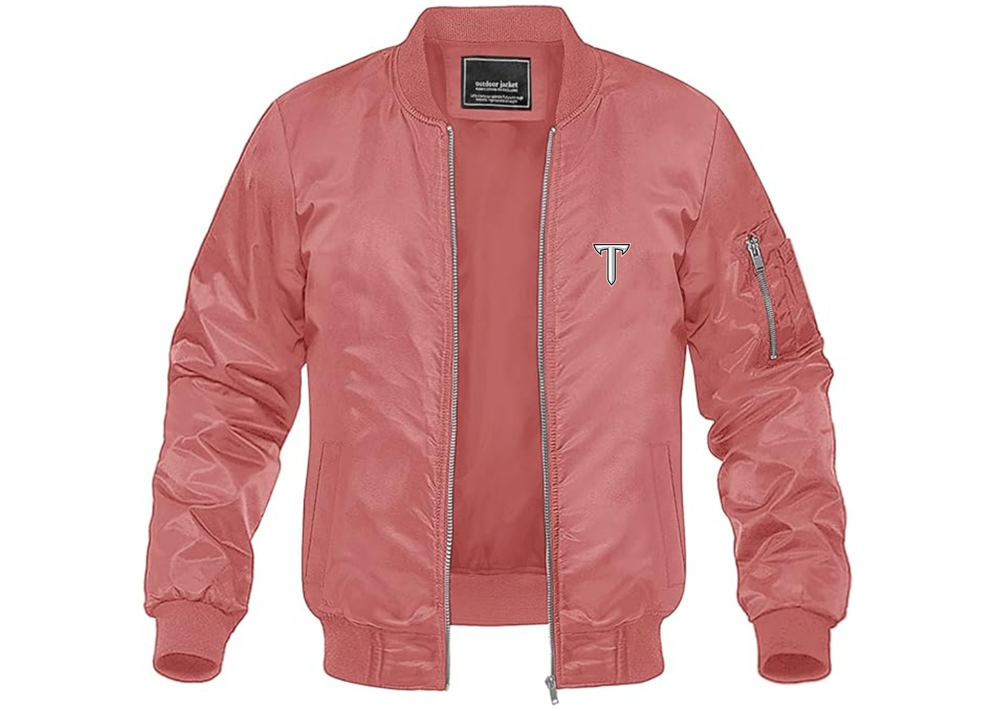 Men's Troy Trojans Lightweight Bomber Jacket Windbreaker Softshell Varsity Jacket Coat
