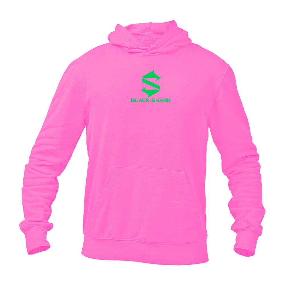 Men's Black Shark Logo Pullover Hoodie