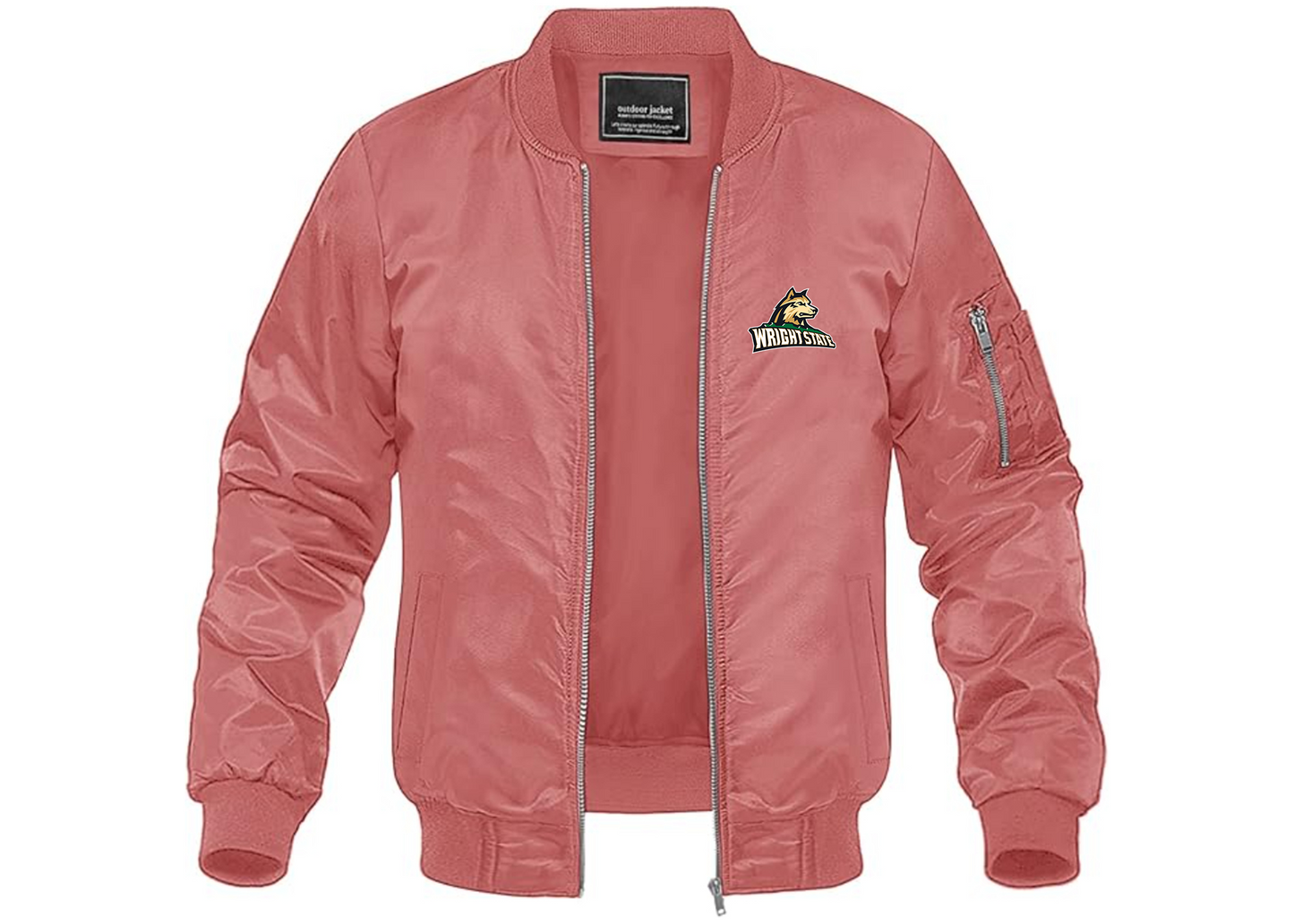 Men's Wright State Raiders Lightweight Bomber Jacket Windbreaker Softshell Varsity Jacket Coat